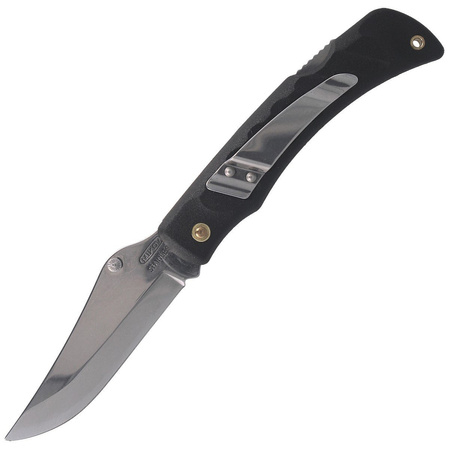 Mikov Crocodile Black ABS Folding Knife, Mirror Finish with Clip (243-NH-1/C CLIP/BLACK)