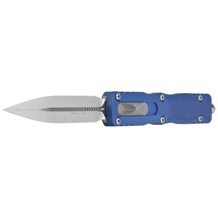 Microtech Dirac Delta D/E OTF Knife Navy Aluminium, Stonewashed by Tony Marfione (227-10NA)