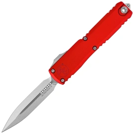 Nóż automatyczny OTF Microtech Ultratech Gen IV D/E Red Aluminium, Stonewashed M390MK by Tony Marfione (11224-10RD)