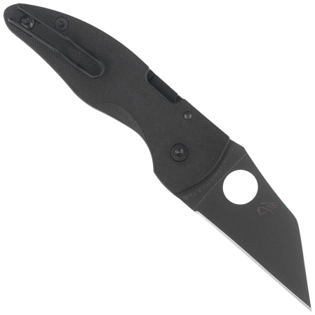 Spyderco MicroJimbo Black G10, Black DLC Plain CPM S30V Knife by Michael Janich (C264GPBK)