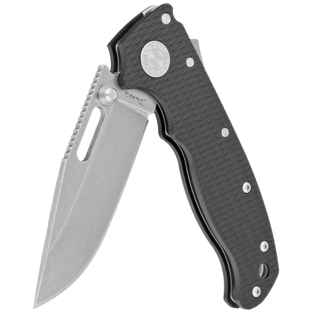 Demko AD20.5 Clip Point Knife Black G10, Stonewashed CPM 20CV by Andrew Demko (205-20CV-BLK-CP)