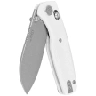 Kubey Breeze Knife White G10, Stonewashed 14C26N by Caleb Waltman (KU288E)