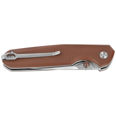 Bestechman Velix Knife Brown G10, Satin/Stonewashed 14C28N by Ostap Hel (BMK07B)