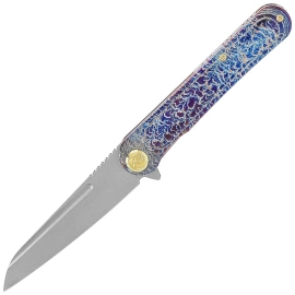 Kubey KB Knives Dandy Flamed Titanium, Sandblasted CPM S90V by Maksym Tkachuk (KB247H)