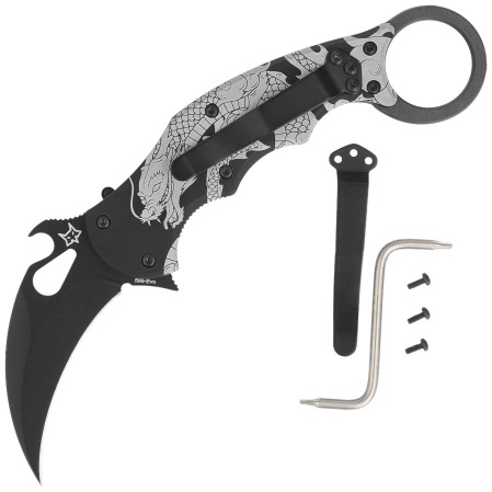 Fox The Spirit Karambit Knife Black Aluminum, Black N690Co (FX-599 ALB-1)