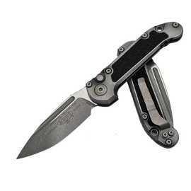 Microtech LUDT Gen III S/E Automatic Knife Weathered Metal Aluminum, Apocalyptic M390MK by Tony Marfione (1135-10APWME)