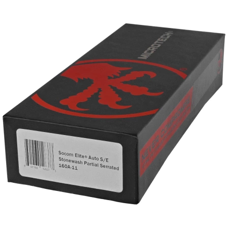 Microtech Socom Elite Auto S/E Automatic Knife Black Aluminum, Stonewashed P/S M390 by Tony Marfione (160A-11)