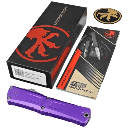 Nóż automatyczny OTF Microtech Combat Troodon Gen III S/E Purple Aluminium, Apocalyptic M390MK by Tony Marfione (1143-10APPU)