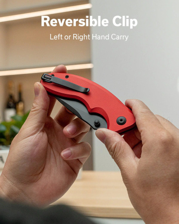 Sencut Cybrix Red Aluminum, Black 9Cr18MoV (S23098A-3)