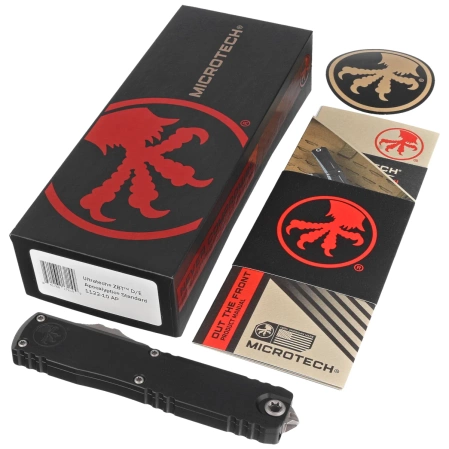 Nóż automatyczny OTF Microtech Ultratech Gen III ZBP D/E Black Aluminium, Apocalyptic M390MK by Tony Marfione (1122-10AP)