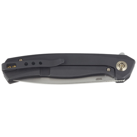 WE Knife Seer LE No 444/610 Black Titanium, Rubbed Silver CPM 20CV knife (WE20015-1)