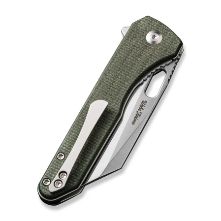 Civivi Knife Nugz Green Canvas Micarta, Satin 14C28N by Matthew Wehrwein (C23060-2)