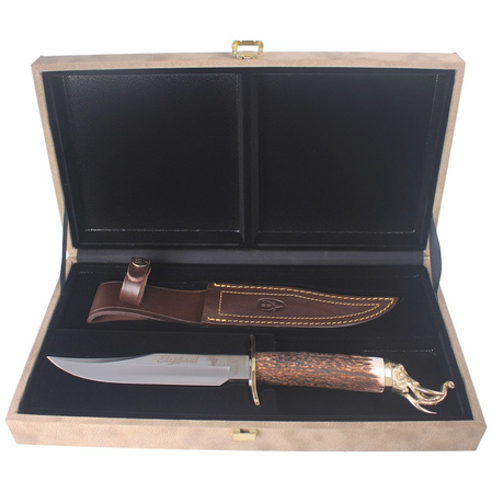 Muela Knife Big Five Deer Stag, Satin 1.4116 Gift Box (ELEPHANT-16BF)