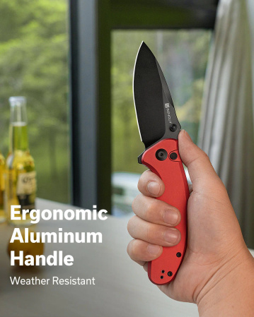 Nóż składany Sencut Cybrix Red Aluminium, Black 9Cr18MoV (S23098A-3)