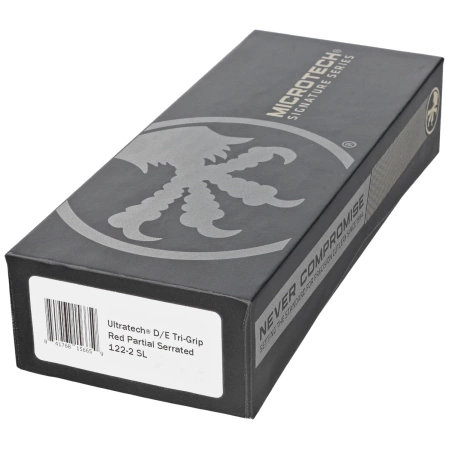 Microtech Ultratech D/E Sith Lord Signature OTF Knife Tri-Grip Black Aluminum, Red P/S M390 by Tony Marfione (122-2SL)