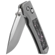 Remette RT-Aurora Knife Gray Titanium/Carbon Fiber, Manual Fine Grinding Satin/Pearlescent M390 (AURA-P)