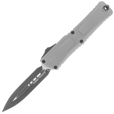 Microtech Combat Troodon Gen III D/E OTF Knife Natural Clear Aluminum, Black M390MK by Tony Marfione (1142-1NC)