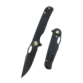 Nóż składany Kubey KB Knives Hydro Black Titanium, Black DLC M390 by Mark Perez (KB323B)