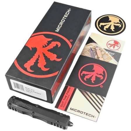 Microtech Dirac D/E OTF Knife Black Aluminum, Tactical by Tony Marfione (225-1T)