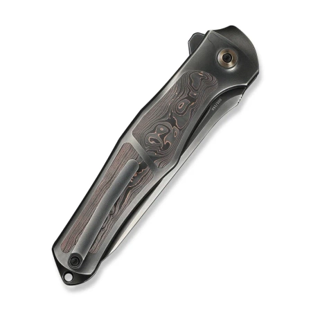 WeKnife 702XI LE No 006/150Gray Integral Titanium/Copper Foil Carbon Fiber, Polished Gray M390 (WE07B-3)