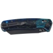 Bestechman Cicada's Wing Knife Clear Blue Resin, Black PVD 10Cr15MoV (BMK06R)
