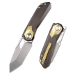 Remette RT-Peregrine Falcon Knife Brown/Gold Titanium, Hand Grinding Pearlescent M390 (RTT1-B)