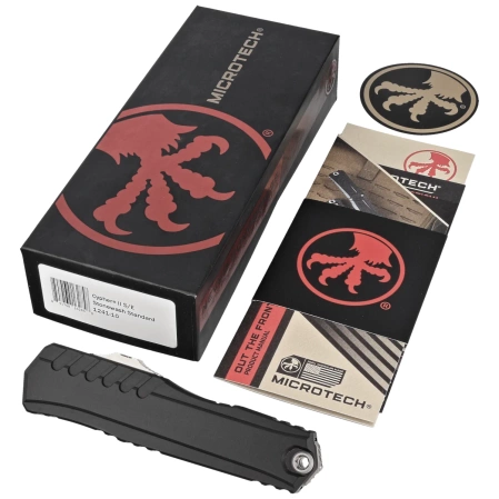 Nóż automatyczny OTF Microtech Cypher II S/E Black Aluminium, Stonewashed M390MK by Deryk Munroe and Tony Marfione (1241-10)