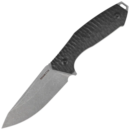 Remette Allosaurus Knife Black G10, Stonewashed D2 (RTAS-B)