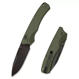 Nóż składany Remette WD107MGB Military Green Micarta, Black Titanium 14C28N