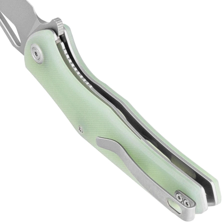 Nóż składany Kubey Phemius KU149D Jade G10, Sandblasted 14C28N