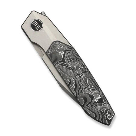 Nóż składany WeKnife Brr15 Gray Titanium/Aluminium Foil Carbon Fiber, Stonewashed M390 by Rafal Brzeski (WE24007-2)