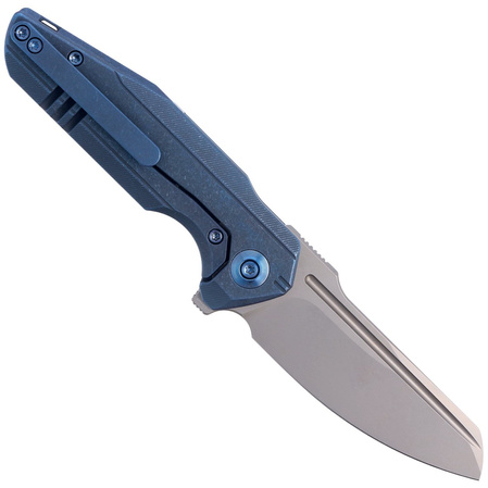 Nóż składany WE Knife StarHawk Blue Titanium, Silver Bead Blasted CPM 20CV (WE21017-4)
