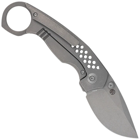 WE Knife Envisage Gray Titanium, Gray Stonewashed CPM 20CV by Tuffknives (WE22013-1)