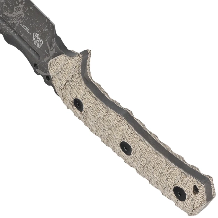 Fox URO Knife OD Green Canvas Micarta, Acid Washed Niolox by Wander Tactical (FX-623 ODA)