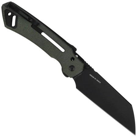 Civivi Buster FG Knife Green Canvas Micarta, Black Stonewashed Nitro-V by Snecx Tan (C24052-3)