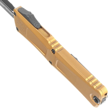 Microtech Combat Troodon Gen III D/E OTF Knife Tan Aluminum, Black M390MK by Tony Marfione (1142-1TA)