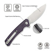 Civivi Merit Knife Purple Canvas Micarta, Satin 14C28N (C24012-3)