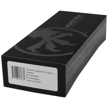 Microtech Combat Troodon Gen III D/E Signature OTF Knife Shadow DLC Aluminum, Shadow DLC M390MK by Tony Marfione (1142-1DLCTSH)