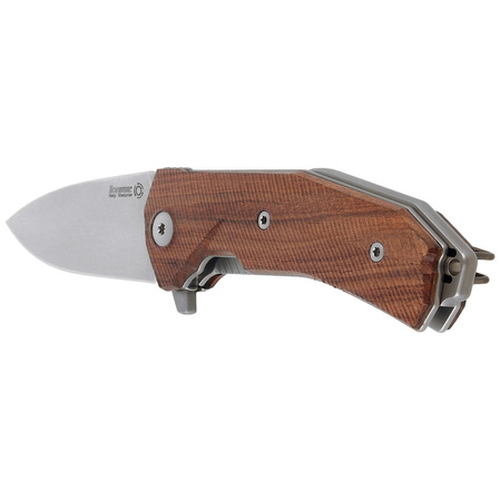 Nóż składany LionSteel KUR Santos Wood, Stonewashed Sleipner by Molletta (KUR ST)