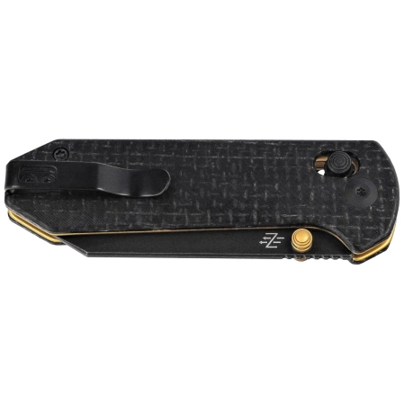 Civivi Yonder Knife Black Burlap Micarta, Black Stonewashed 14C28N by Zac Whitmore (C23073B-2)