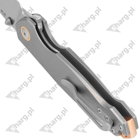 Viper Katla Gray Titanium, Stonewashed M390 by Jesper Voxnæs Knife (V5982TI)