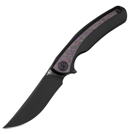 Bestech Sambac Knife Black Titanium / Purple Haze Fat Carbon, Black PVD MagnaCut by Ostap Hel (BT2402B)
