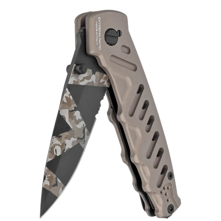 Nóż składany Extrema Ratio Caimano Nero N.A. Ranger LE No 031/250 Tactical Mud Aluminium, Geotech Camo N690 (04.1000.0166/BW/TM)