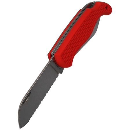 Nóż składany żeglarski MAC Coltellerie Boat 2 Red PP/TPE,  Satin W 1.4034 (MC BOT2.R)