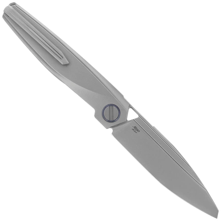 Nóż składany Rike Knife Baidi T Titanium/Green Carbon Fiber, Bead Blasted M390 (RK-Baidi-T-P/GCF)