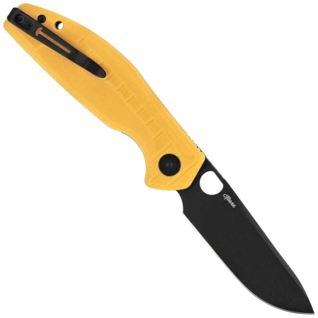 Nóż składany Bestechman Angry Owl Yellow G10, Black PVD D2 by Keanu Alfaro (BMK12A-2)