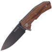 LionSteel KUR Knife Santos Wood, Black PVD/Stonewashed Sleipner by Molletta (KUR BST)