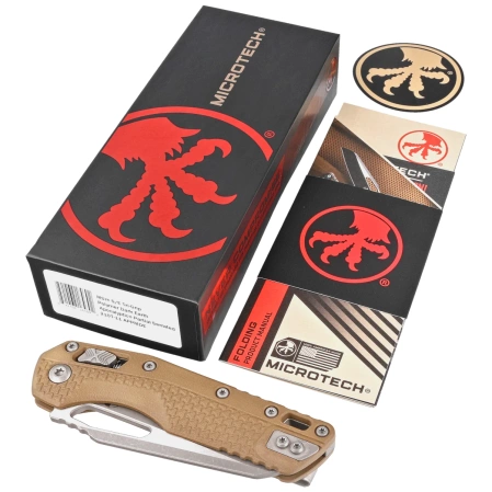 Microtech MSI S/E Ram-Lok Dark Earth Tri-Grip Polymer, Apocalyptic P/S M390MK by Tony Marfione (210T-11APPMDE)