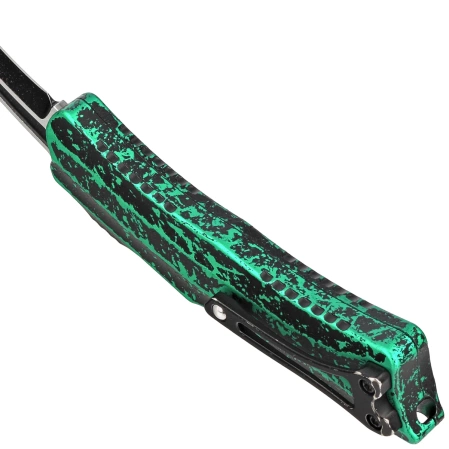 Nóż automatyczny OTF Heretic ROC SE Breakthrought Toxic Green Aluminium, Two Tone Battleworn Black MagnaCut by Tony Marfione Jr.