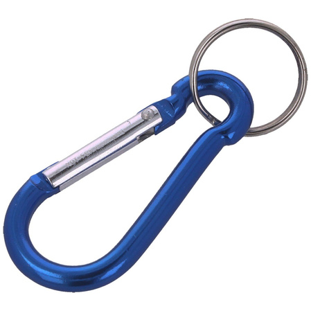 FOX 6 Aluminium Spring Clip Hook Carabiner, Blue